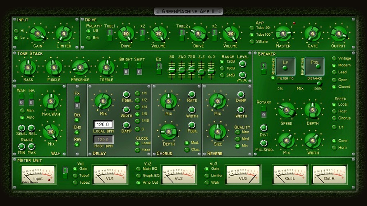 Old School Free Vst Amp By Wurr Audio - Greenmachine II Guitar Plugin