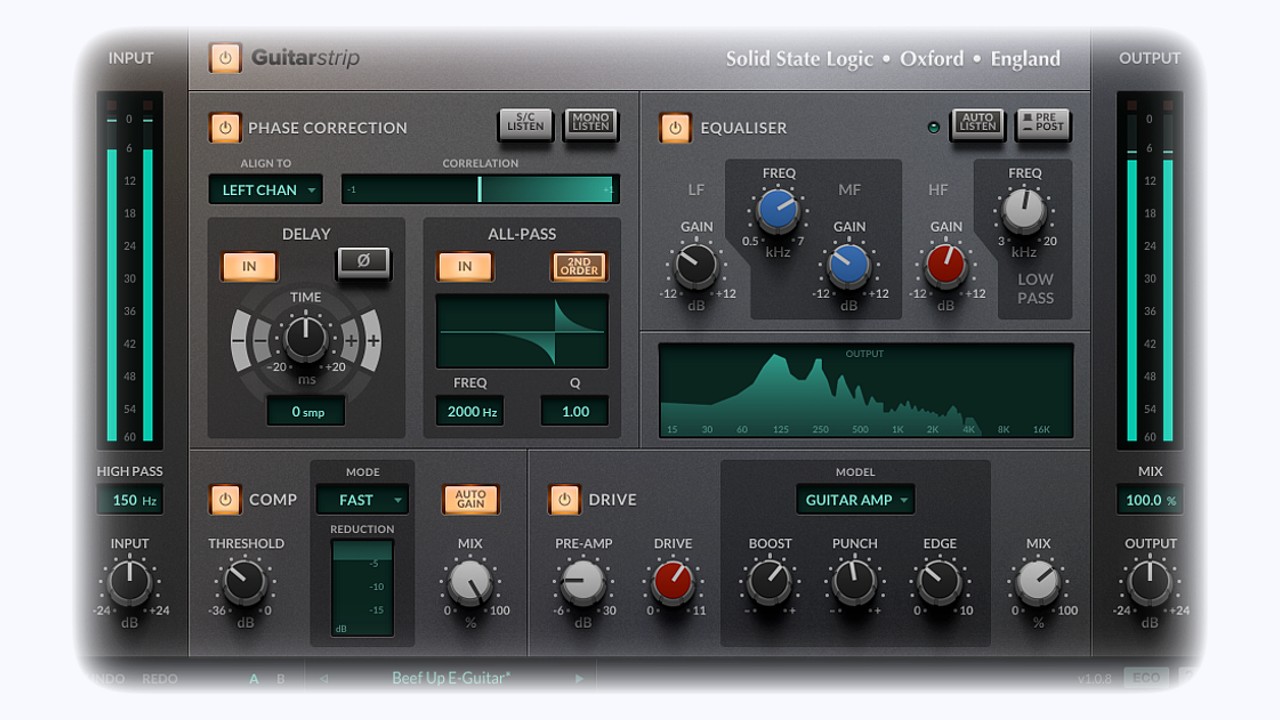 New Guitar & Bass Mixing Vst Plugin By Solid State Logic - SSL Guitarstrip - All Factory Presets