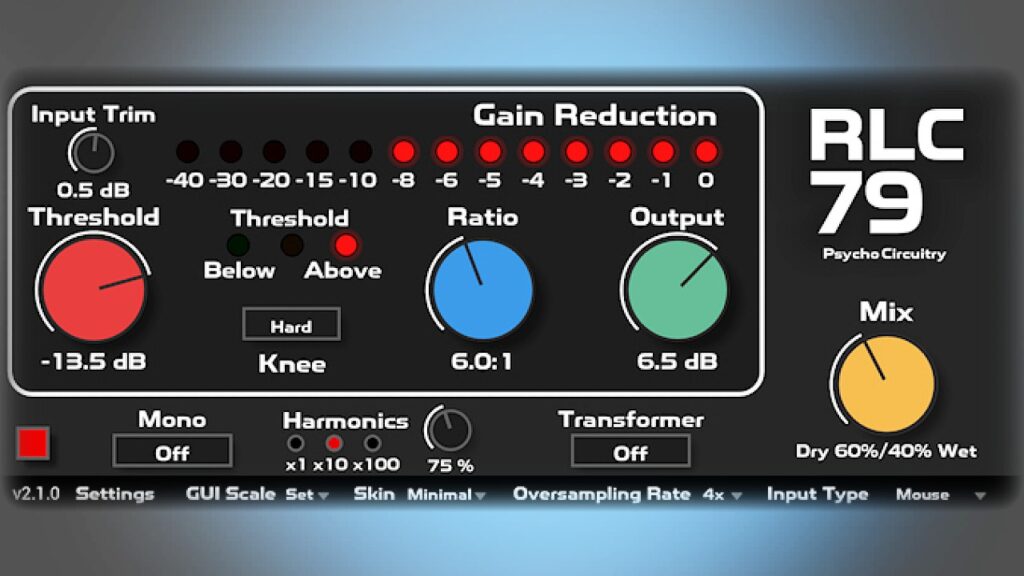 Cool New Free Compressor Vst Plugin Dbx 160 Based - Rlc-79 By Psycho Circuitry - Review & Demo