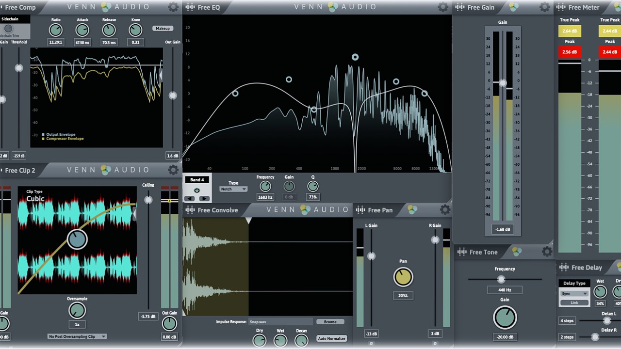 9 New Free Vst Plugins For Mixing (Venn Audio) - Free Suite (Eq, Comp, Delay, Meter, Clipper & More)