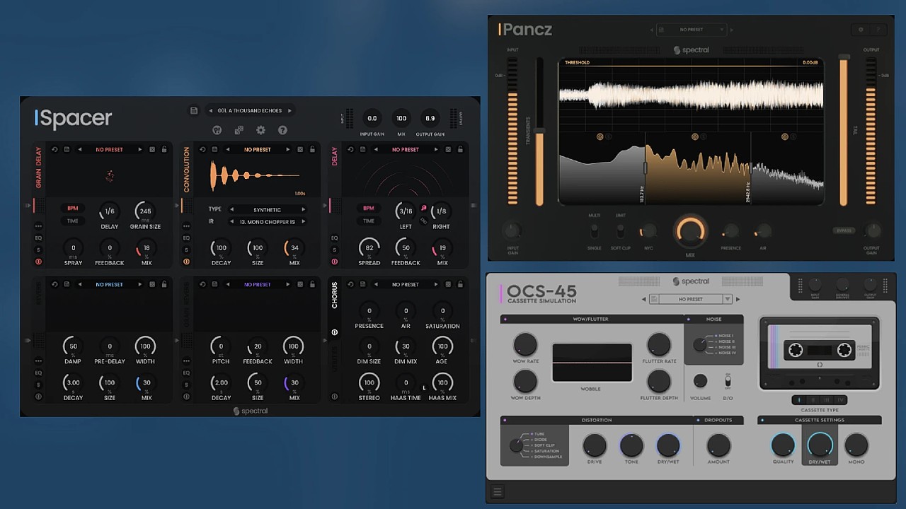 3 Cool Fx Vst Plugins Now Free By Spectral Plugins (Spacer, Pancz & Ocs-45)