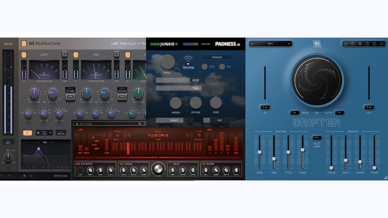 2 Cool New FREE VSTs & Plugin Deals - SSL, WA Production, Daw Junkie & Analogy Instruments (Drifter, Padness Jr, Mothership Synth, G3 MultiBusComp)